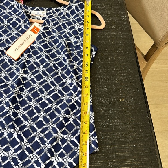 NWT Jude Connally Top Blue White Rope Tank Nautical Sleeveless Blouse V-Neck XS - Picture 6 of 8